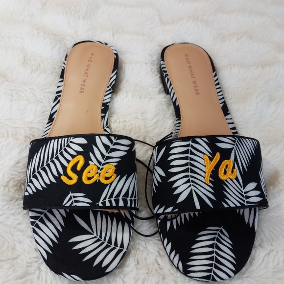 Who What Wear Shoes | Who What Wear Target See Ya Slides Black White 9 | Poshmark